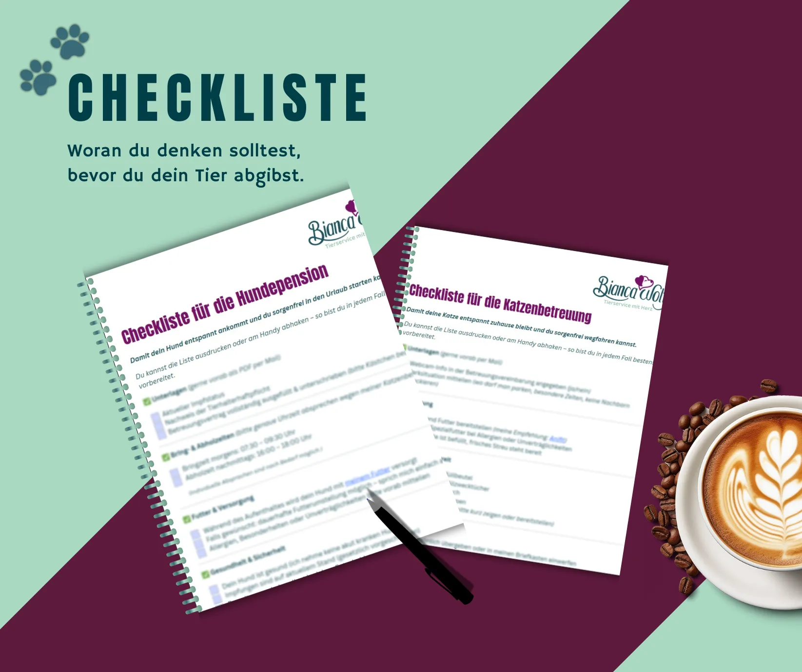 Grafik für die Checkliste für Hundepension oder Katzenbetreuung